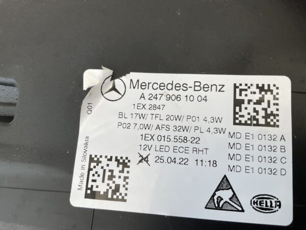 KOPLAMP MERCEDES B KLASSE W247 HIGH LED PERF A2479061004 RECHTS MB-3288
