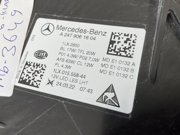 KOPLAMP MERCEDES B KLASSE W247 MULTIBEAM LED A2479061604 RECHTS MB-3649