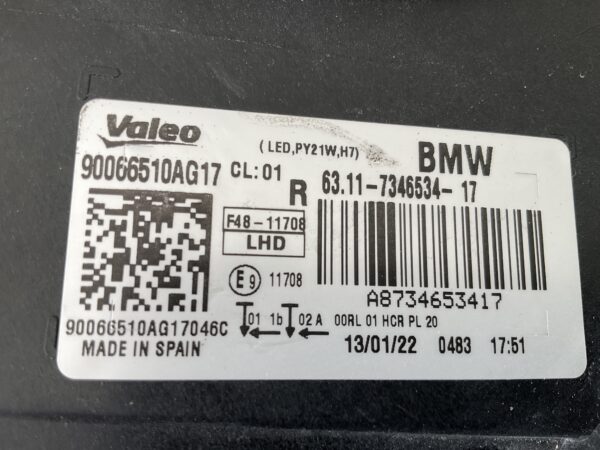 KOPLAMP BMW X1 F48 63117346534 RECHTS BM-4709