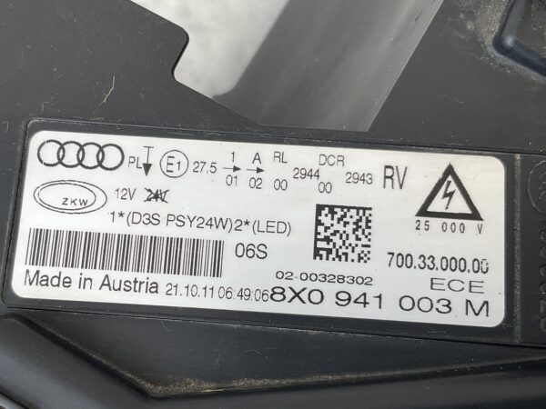 KOPLAMP AUDI A1 8X0 BIXENON LED 8X0941003M LINKS A-5566