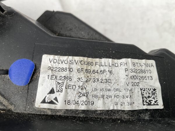 KOPLAMP VOLVO V60 S60 FULL LED ACTIVE HIGH BEAM SYSTEM 32228810 RECHTS VO-5036