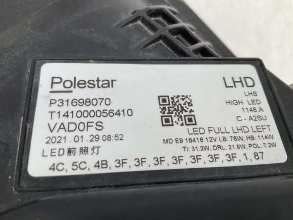 KOPLAMP VOLVO POLESTAR 2 FULL LED PIXEL TECHNOLOGY P31698070 LINKS VO-4753