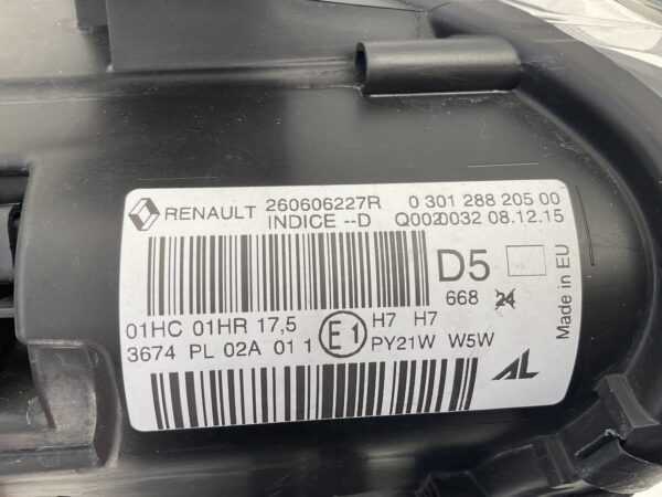 KOPLAMP RENAULT MEGANE 3 FACELIFT H7 10-16 260606227R  LINKS RE-5545