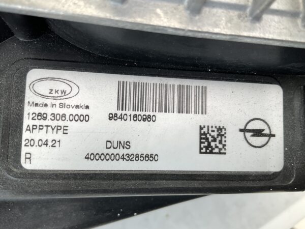 KOPLAMP OPEL ASTRA K 5 22-23 FULL LED LUX 9840160980 RECHTS OP-4514