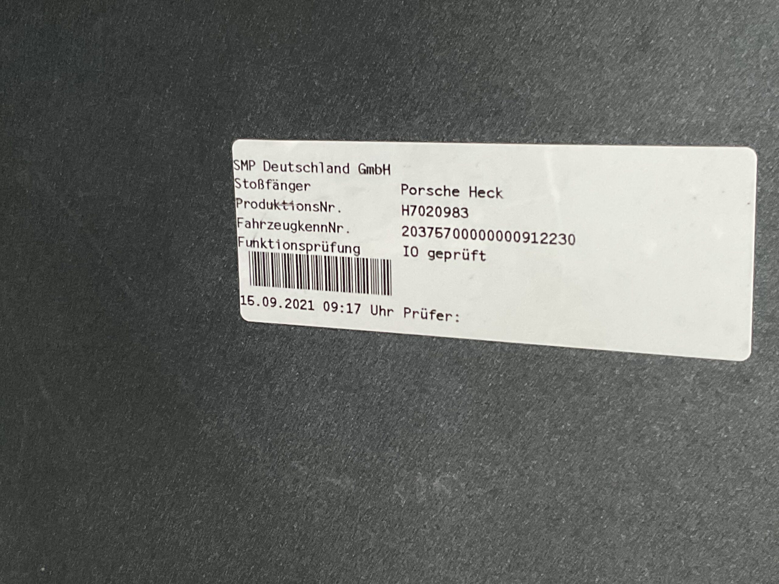 Bumper Porsche Taycan 9J0 19-22 9j0807421e Achterbumper B9-16286z