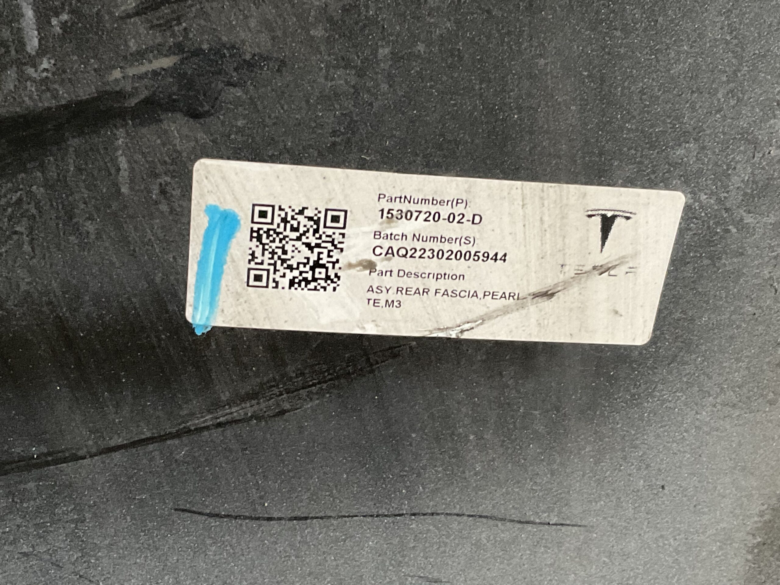 Bumper Tesla model 3 17-23 1530720-02-d Achterbumper F5-16462z