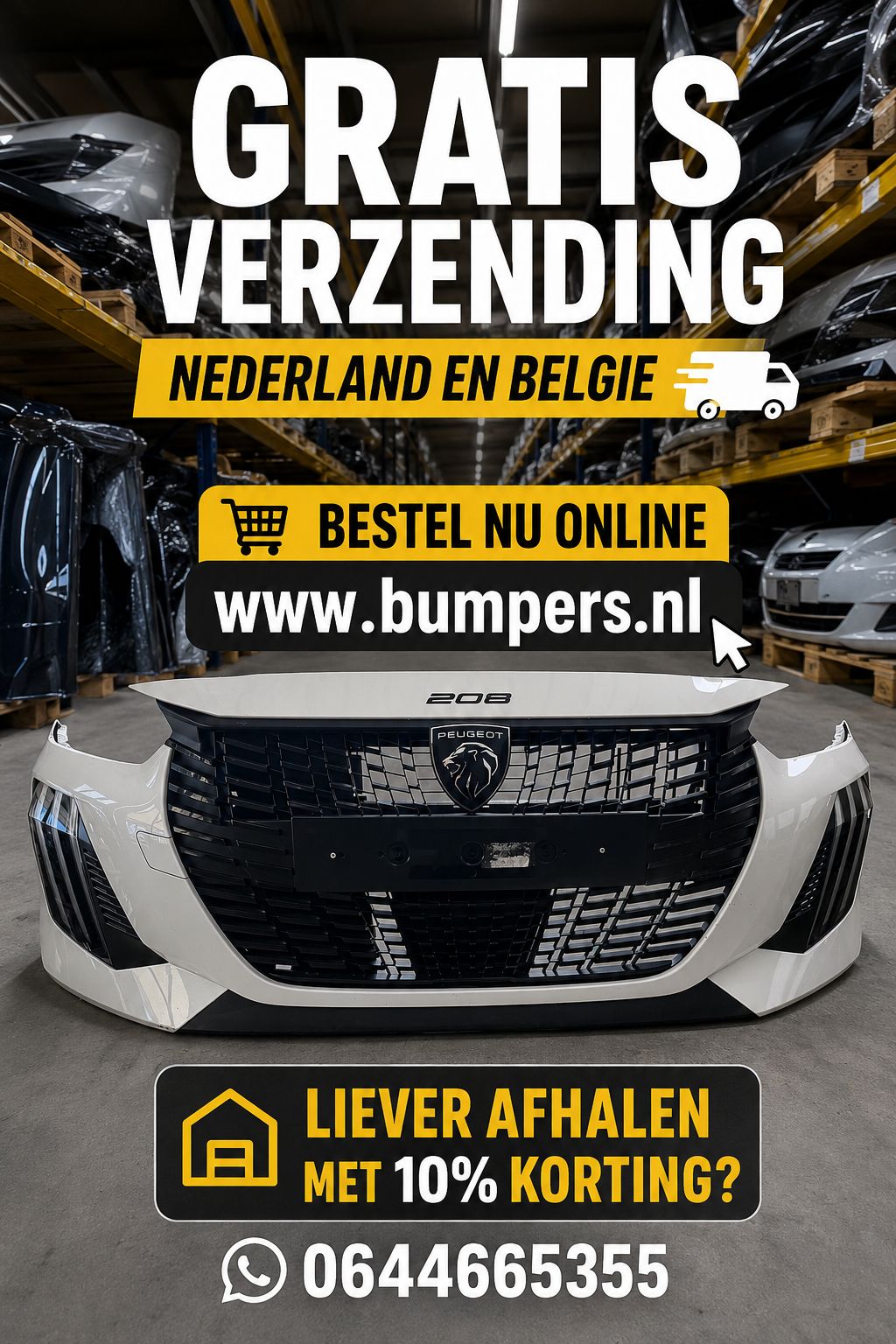 Bumper Volkswagen Caddy 03-10 pdc 2K0807363 Achterbumper F4-17180z